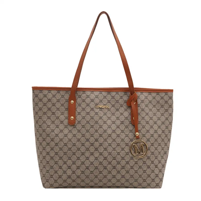 2026 Textured Shoulder Bag Large Capacity Letter Print Tote - Image 9