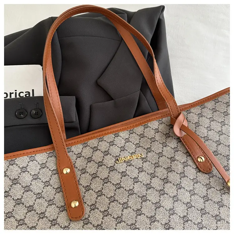 2026 Textured Shoulder Bag Large Capacity Letter Print Tote — feature 16
