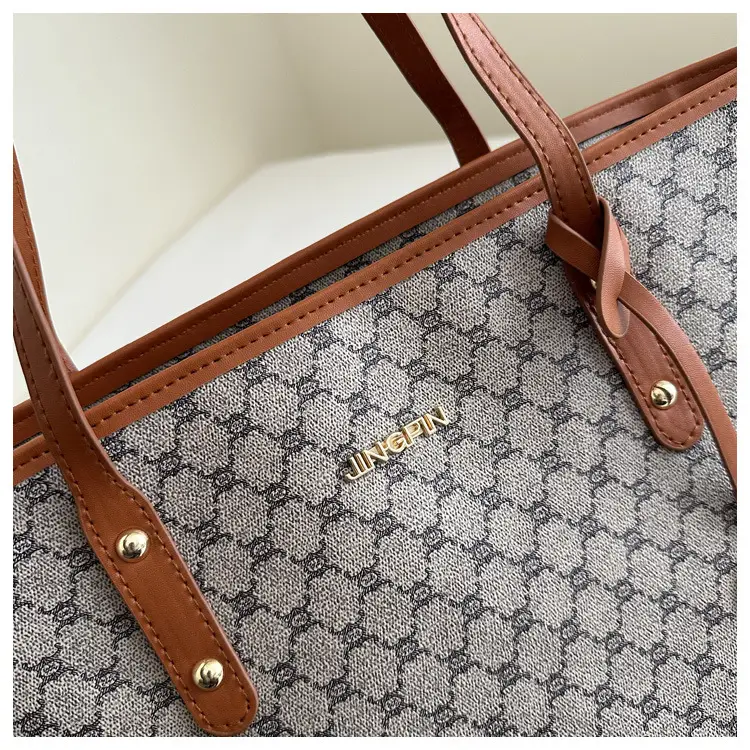 2026 Textured Shoulder Bag Large Capacity Letter Print Tote — feature 18