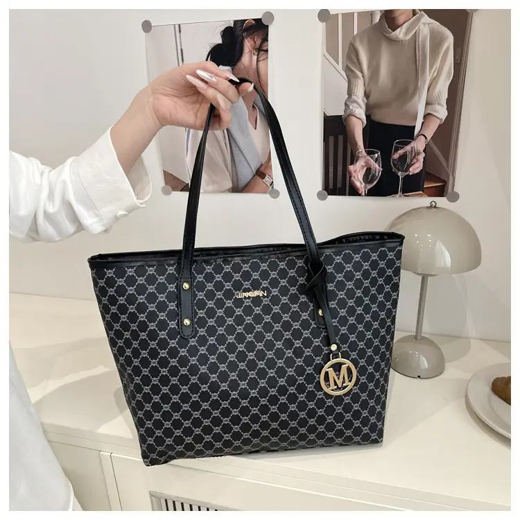 2026 Textured Shoulder Bag Large Capacity Letter Print Tote — feature 38