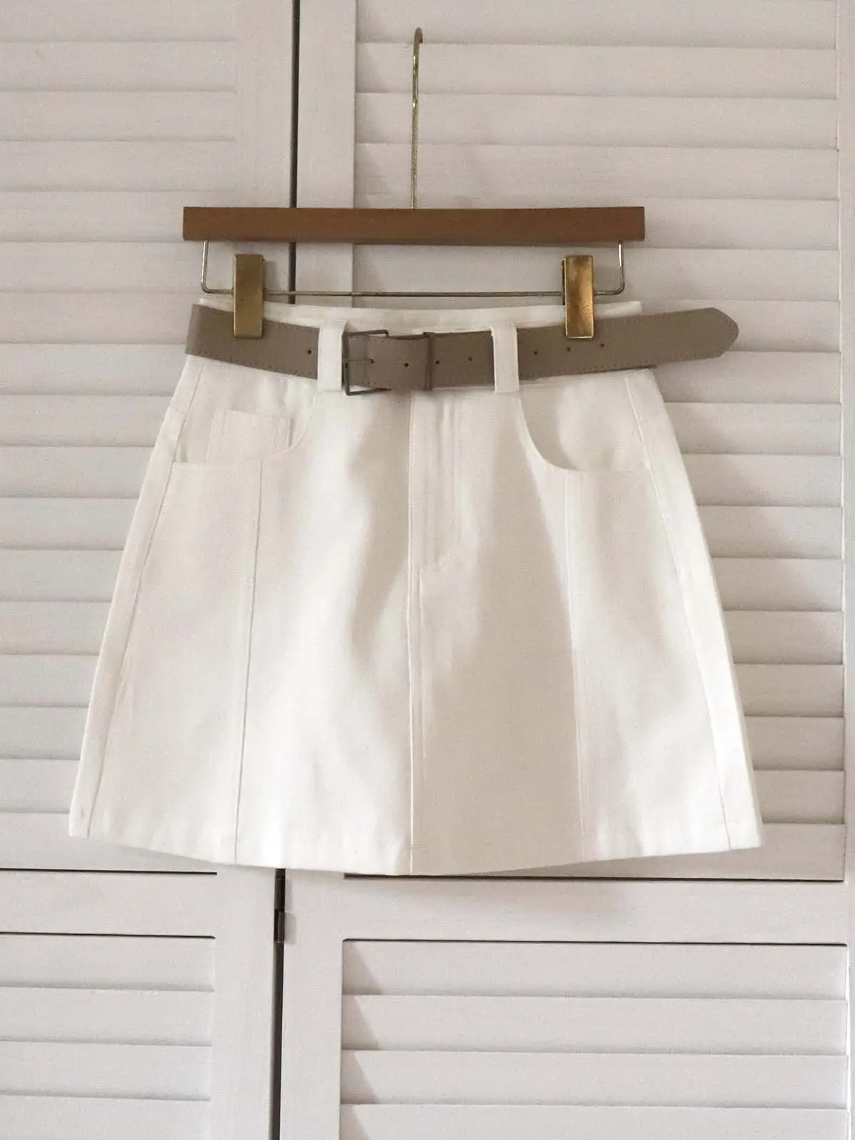 Women's Light Blue High Waist Belted Skirt 2025 - Image 6