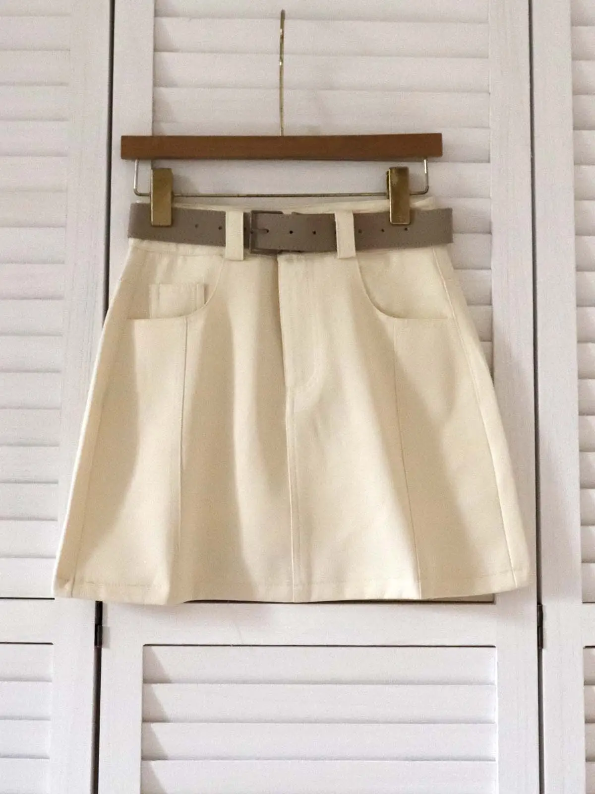Women's Light Blue High Waist Belted Skirt 2025 - Image 3