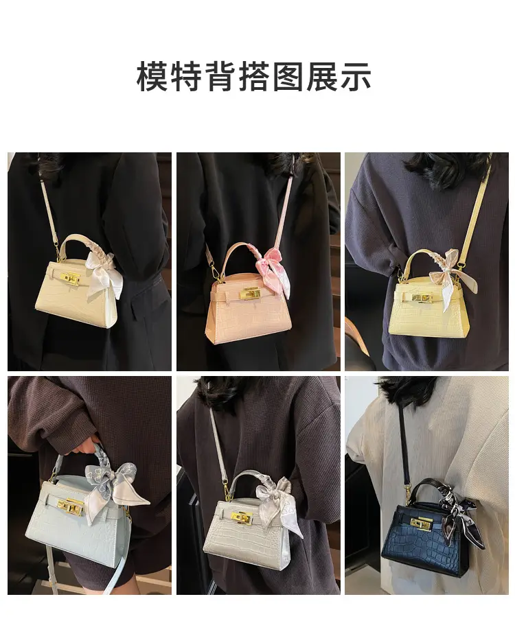 Women Croc Leather Handbag with Bow 2025 — feature 11