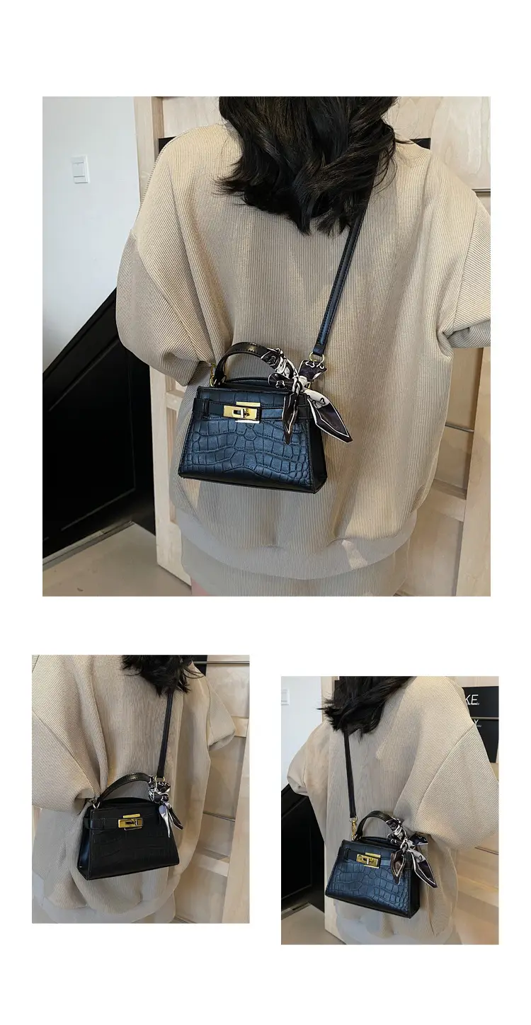 Women Croc Leather Handbag with Bow 2025 — feature 13