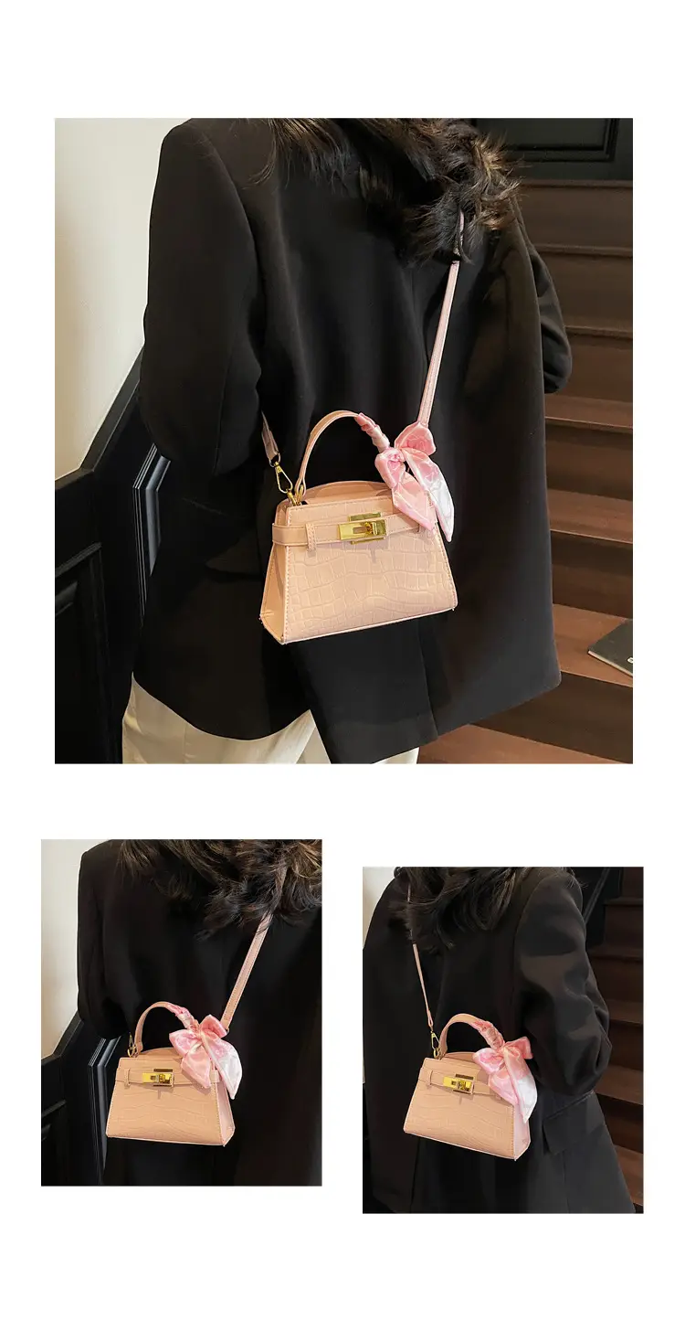 Women Croc Leather Handbag with Bow 2025 — feature 16