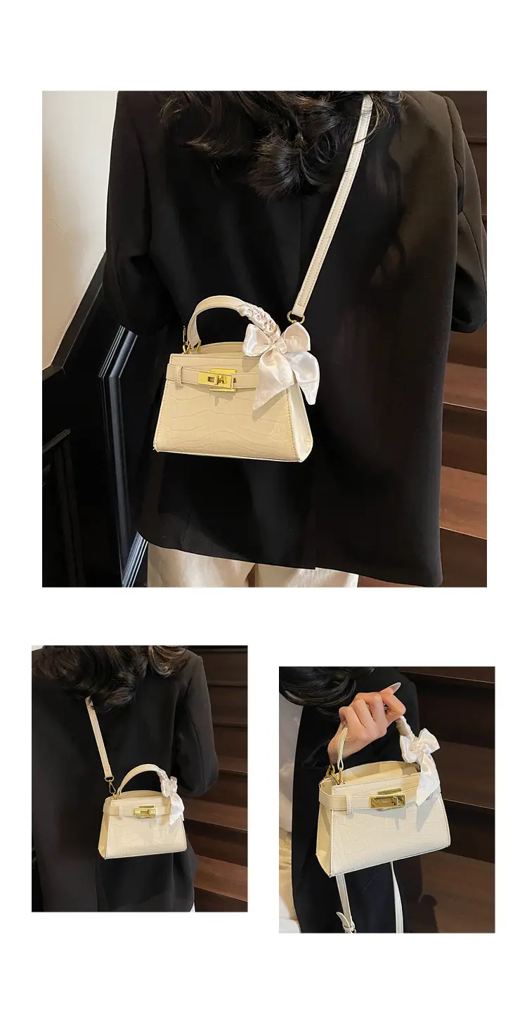 Women Croc Leather Handbag with Bow 2025 — feature 17
