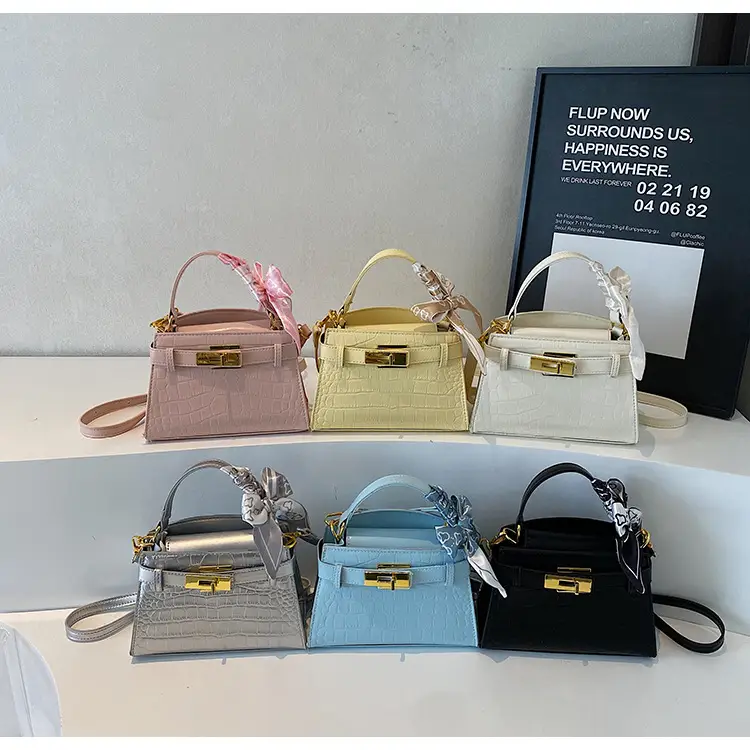 Women Croc Leather Handbag with Bow 2025 — feature 18