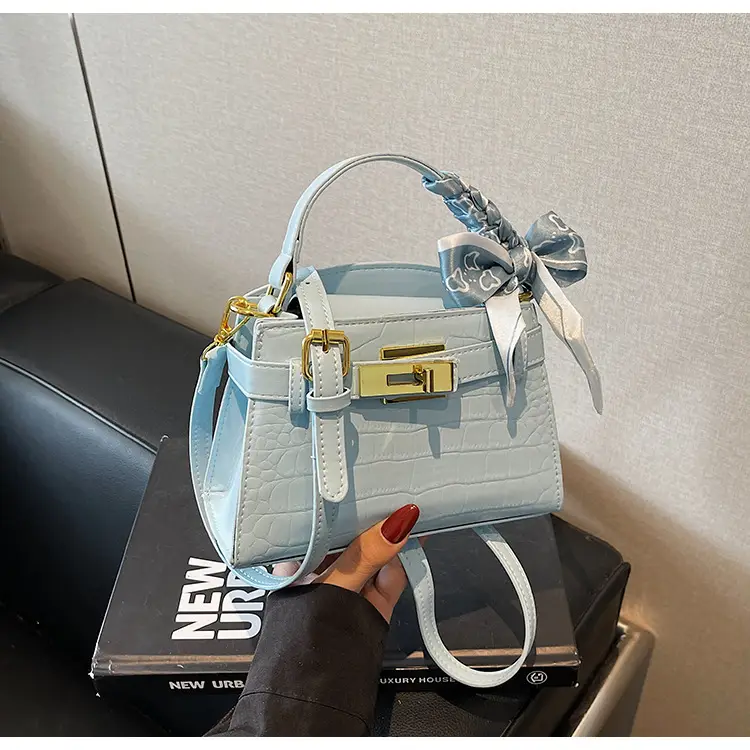 Women Croc Leather Handbag with Bow 2025 — feature 22