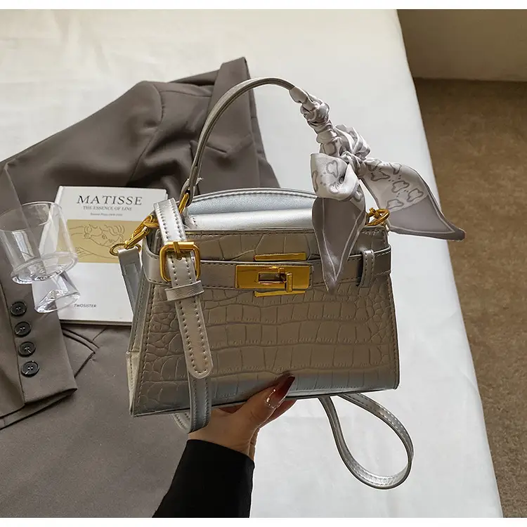 Women Croc Leather Handbag with Bow 2025 — feature 24