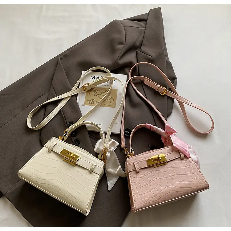 Women Croc Leather Handbag with Bow 2025 — feature 26