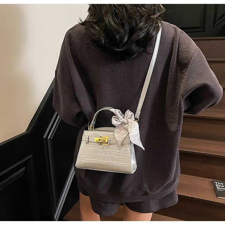 Women Croc Leather Handbag with Bow 2025 — feature 27