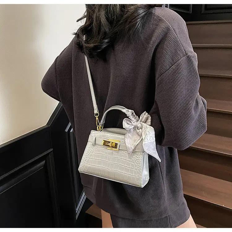 Women Croc Leather Handbag with Bow 2025 — feature 28