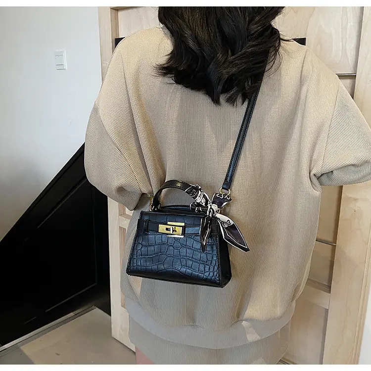 Women Croc Leather Handbag with Bow 2025 — feature 29