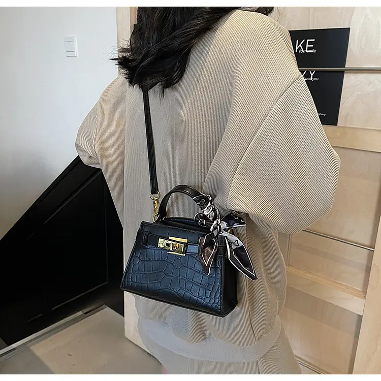 Women Croc Leather Handbag with Bow 2025 — feature 30