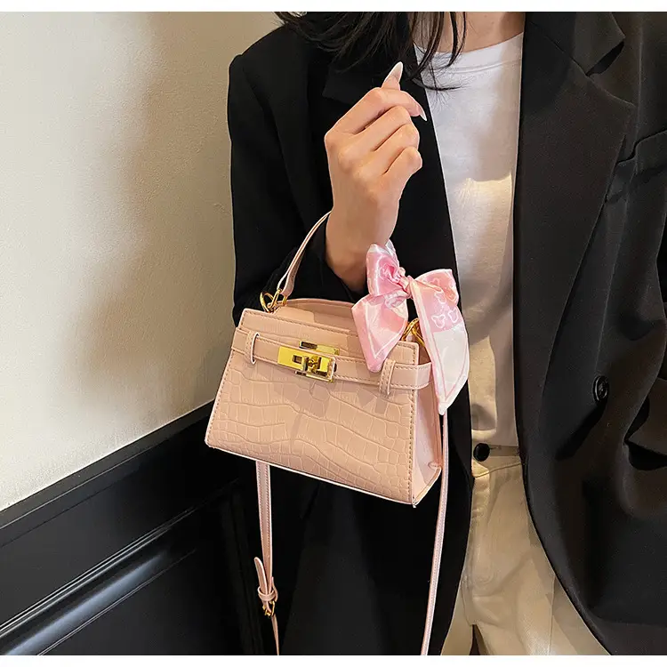 Women Croc Leather Handbag with Bow 2025 — feature 36