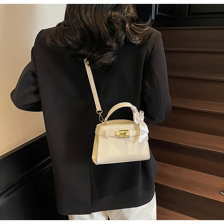Women Croc Leather Handbag with Bow 2025 — feature 37