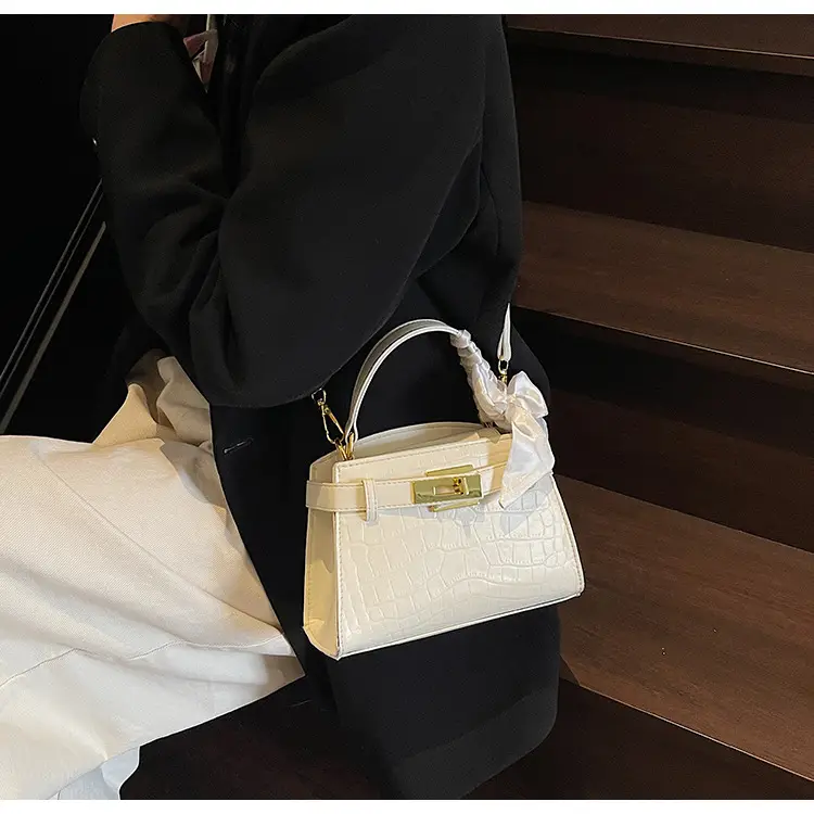 Women Croc Leather Handbag with Bow 2025 — feature 38