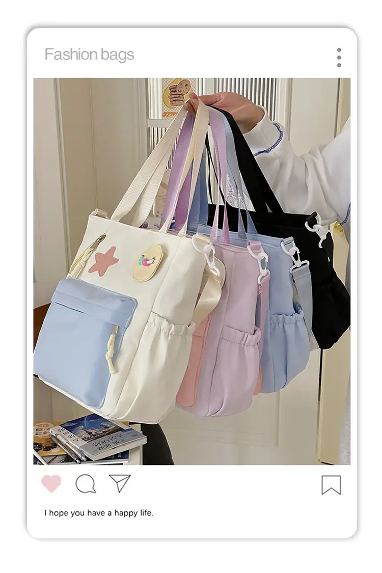Sweet Student Tutoring Bag with Contrast Colors — feature 1