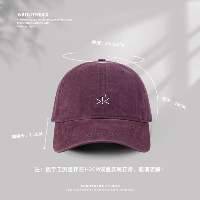 Women Embroidered Baseball Cap Purple Spring Summer