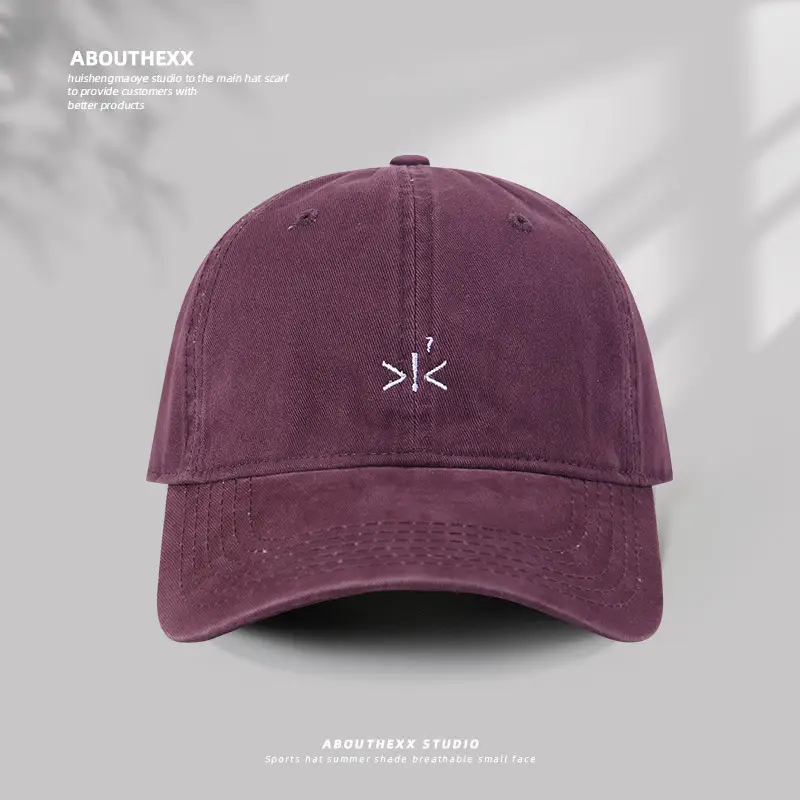 Women Embroidered Baseball Cap Purple Spring Summer