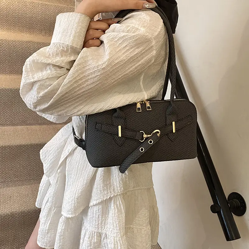 Women's Cross-Border Shoulder Bag Blue Striped Large Capacity — feature 16