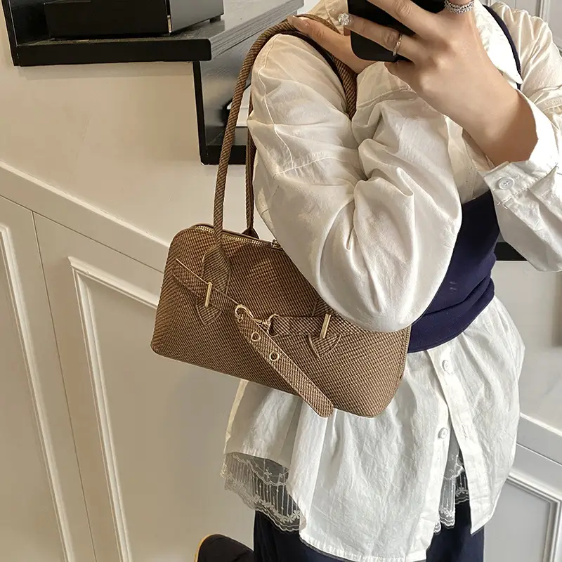Women's Cross-Border Shoulder Bag Blue Striped Large Capacity — feature 17