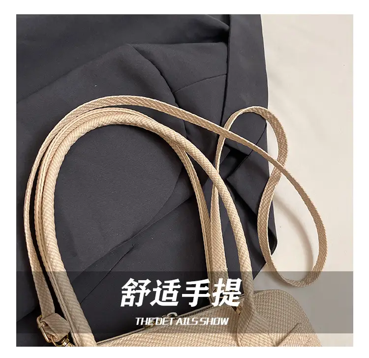 Women's Cross-Border Shoulder Bag Blue Striped Large Capacity — feature 5