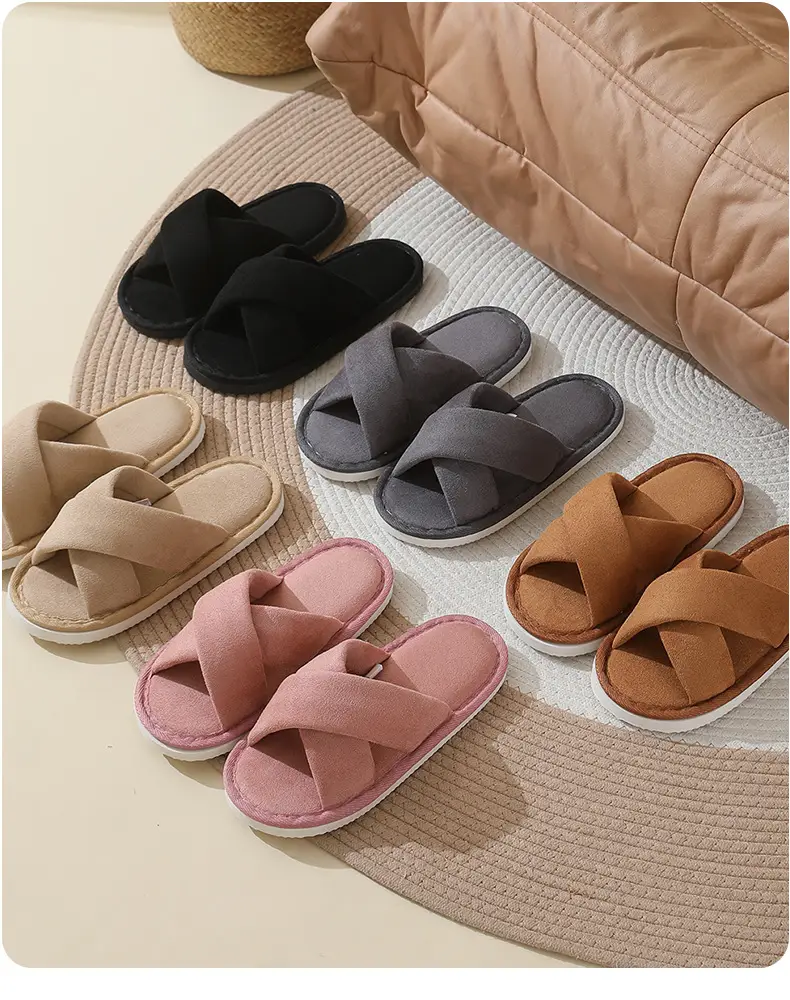 Indoor Home Men's Slippers Spring and Autumn Soft Bottom Bedroom Floor Non-Slip Suede Silent Slippers Women's Autumn and Winter — feature 1