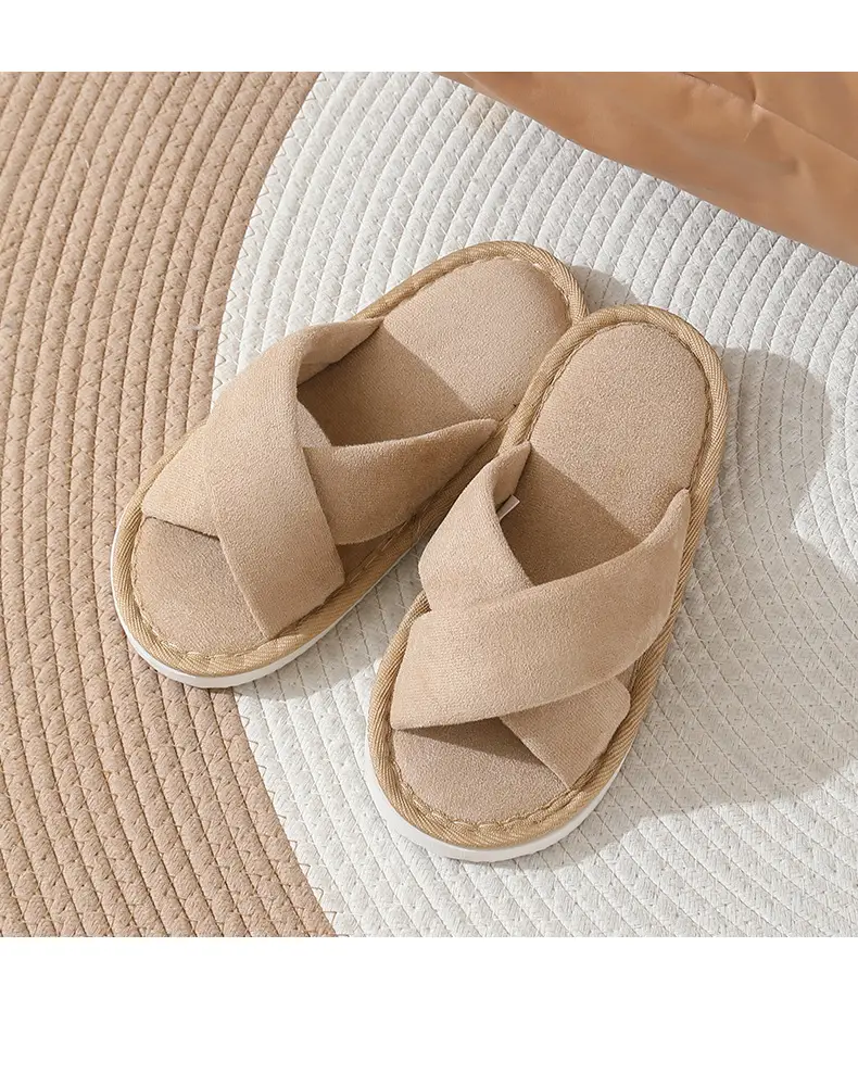 Indoor Home Men's Slippers Spring and Autumn Soft Bottom Bedroom Floor Non-Slip Suede Silent Slippers Women's Autumn and Winter — feature 11