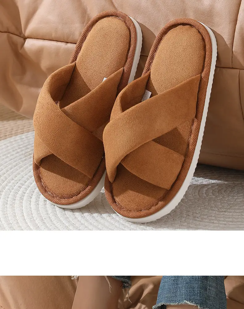 Indoor Home Men's Slippers Spring and Autumn Soft Bottom Bedroom Floor Non-Slip Suede Silent Slippers Women's Autumn and Winter — feature 13