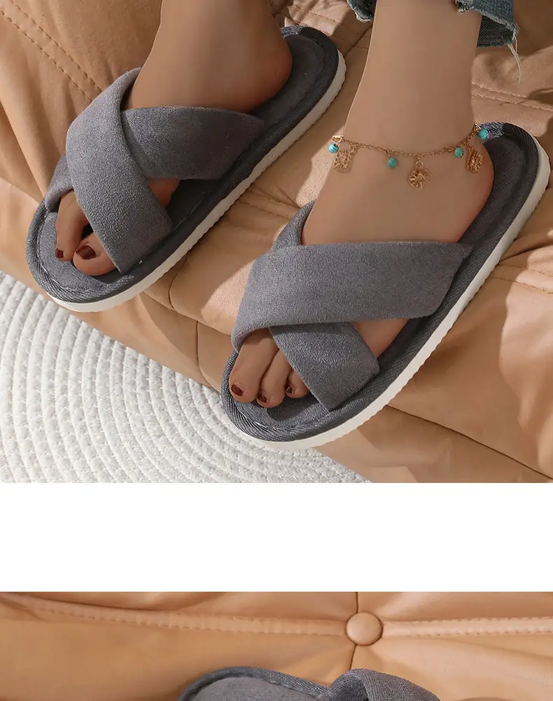 Indoor Home Men's Slippers Spring and Autumn Soft Bottom Bedroom Floor Non-Slip Suede Silent Slippers Women's Autumn and Winter — feature 14