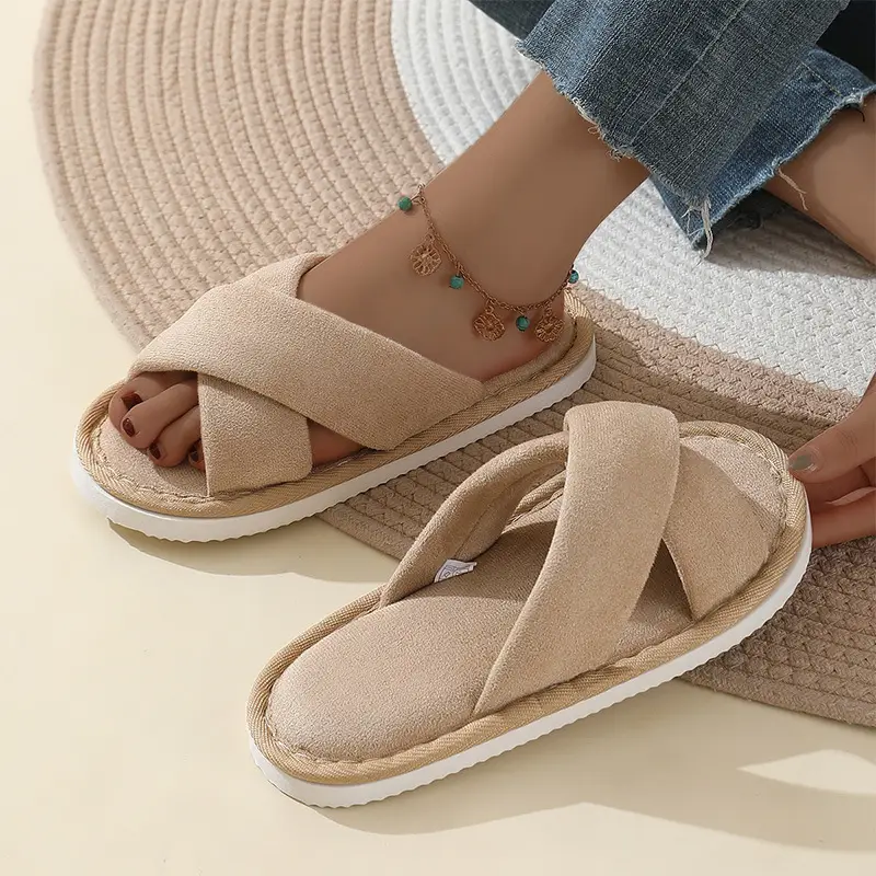 Indoor Home Men's Slippers Spring and Autumn Soft Bottom Bedroom Floor Non-Slip Suede Silent Slippers Women's Autumn and Winter - Image 4
