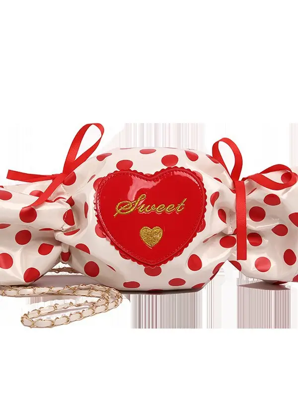 Women's Heart-Shaped Crossbody Candy Bag with Bow