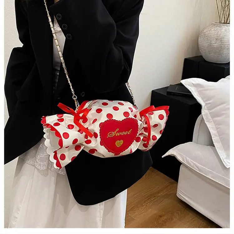 Women's Heart-Shaped Crossbody Candy Bag with Bow — feature 12