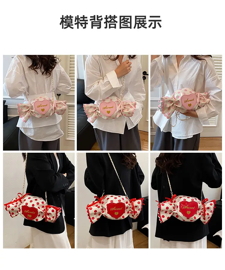 Women's Heart-Shaped Crossbody Candy Bag with Bow — feature 8