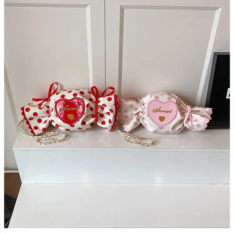 Women's Heart-Shaped Crossbody Candy Bag with Bow — feature 9
