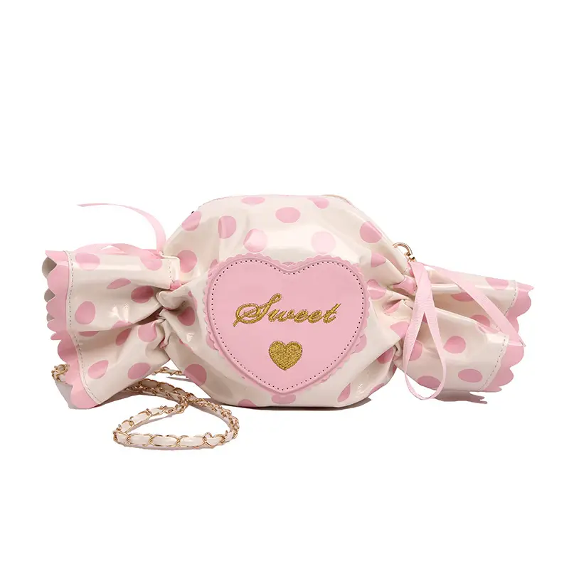 Women's Heart-Shaped Crossbody Candy Bag with Bow