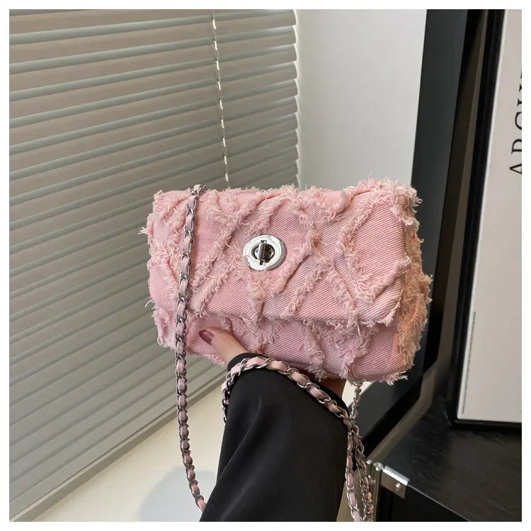 2025 Spring Shoulder Bag Denim Chain Flip Small Square — feature 20