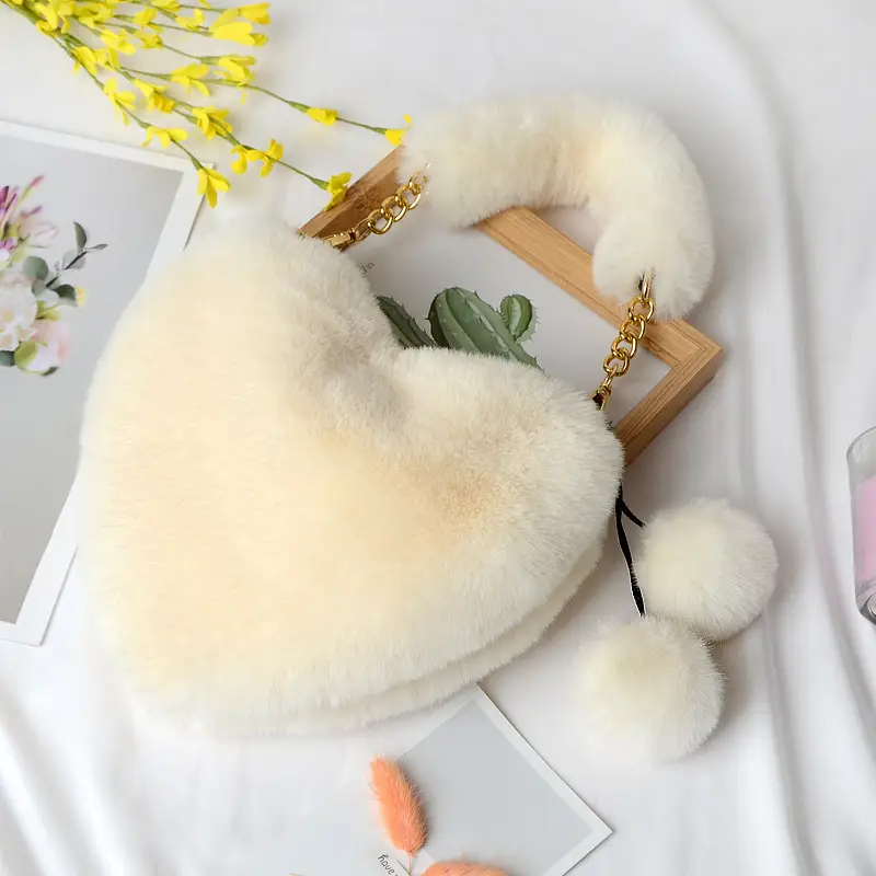 Heart Shaped Plush Bag for Women Shoulder Crossbody Large Capacity - Image 18
