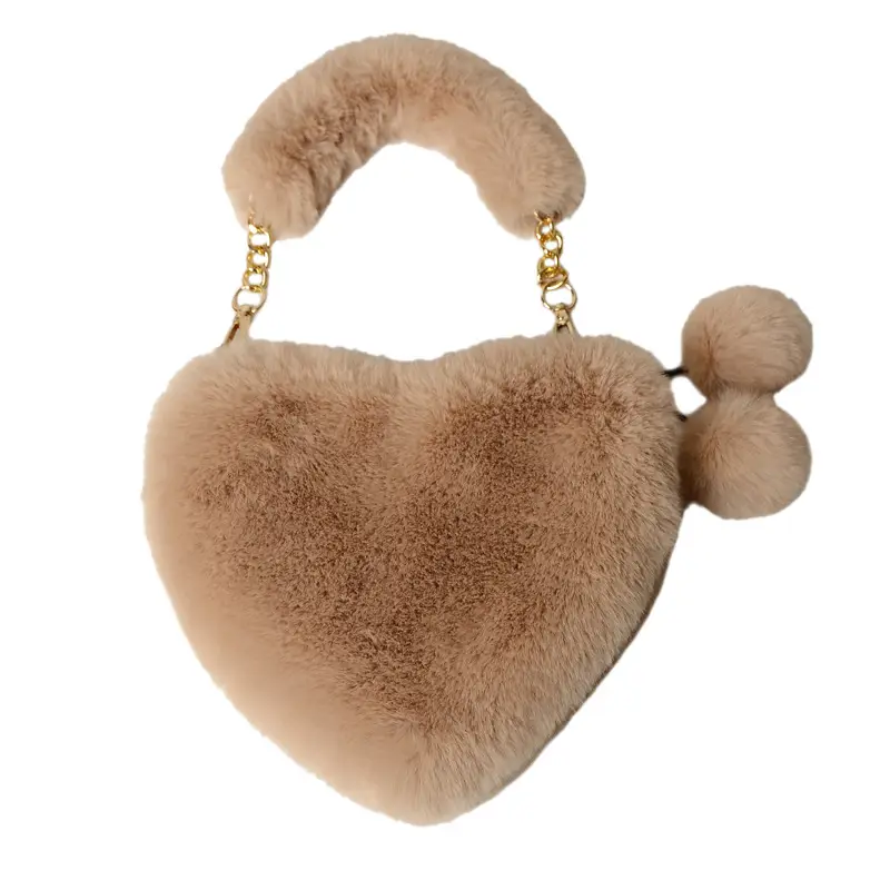 Heart Shaped Plush Bag for Women Shoulder Crossbody Large Capacity - Image 19