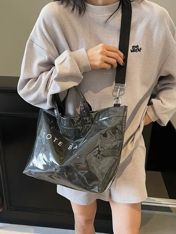 Large Capacity Kraft Paper Jelly Bag Waterproof Tote Bag - Image 7
