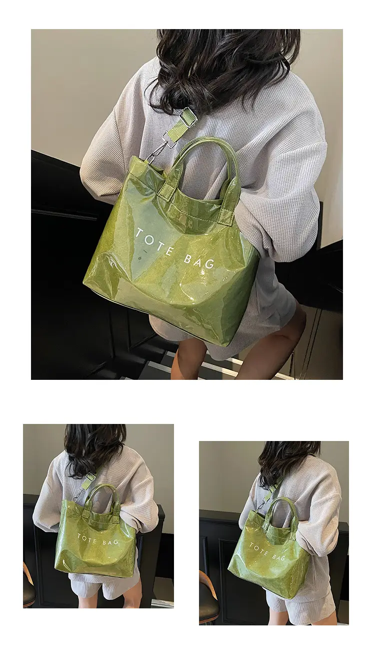 Large Capacity Kraft Paper Jelly Bag Waterproof Tote Bag — feature 11