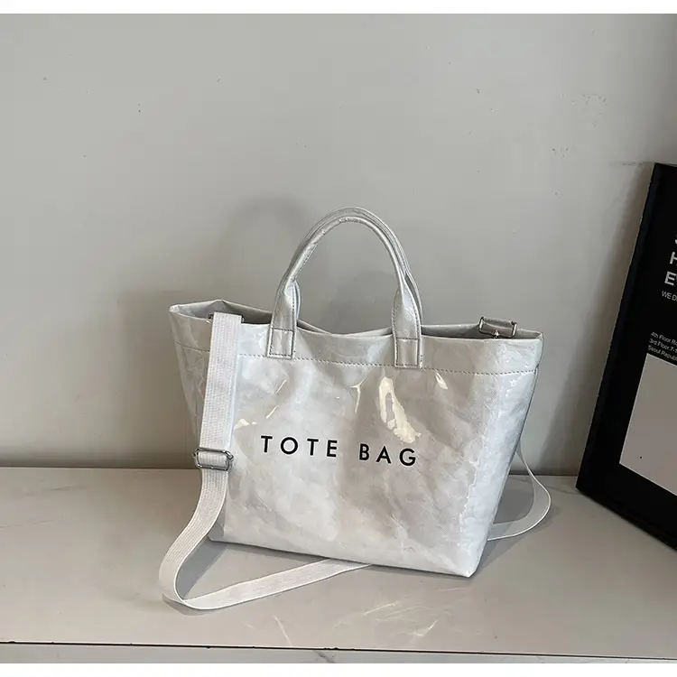 Large Capacity Kraft Paper Jelly Bag Waterproof Tote Bag — feature 18
