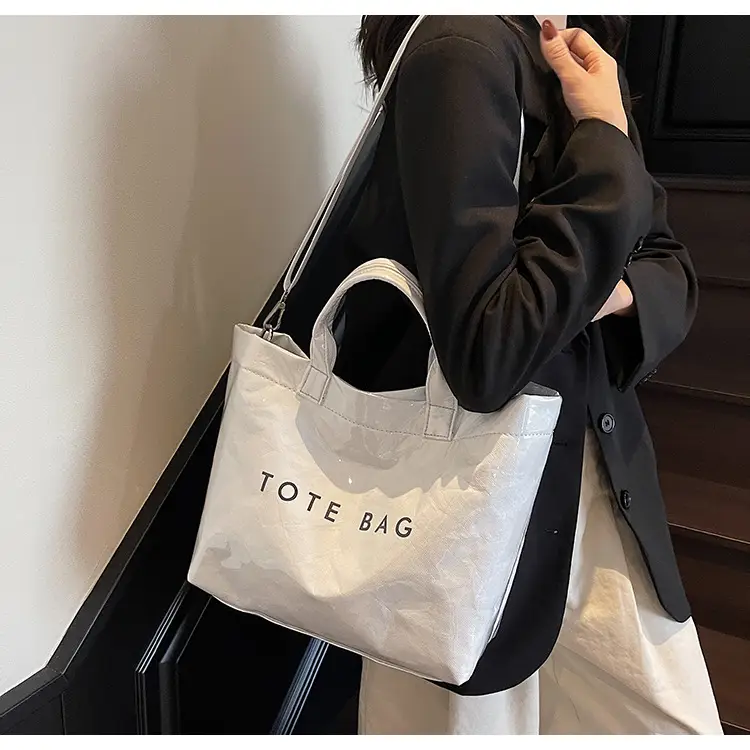 Large Capacity Kraft Paper Jelly Bag Waterproof Tote Bag — feature 29