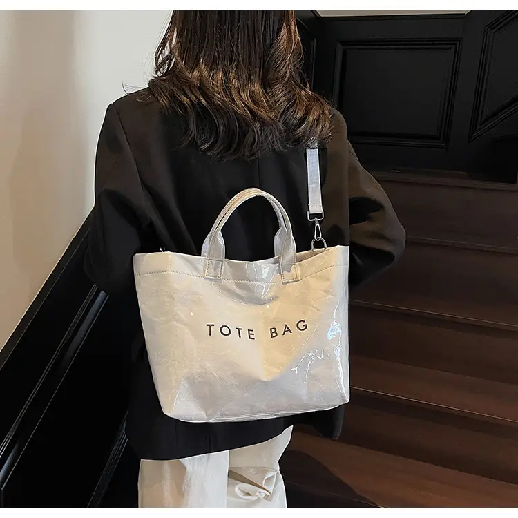 Large Capacity Kraft Paper Jelly Bag Waterproof Tote Bag — feature 30