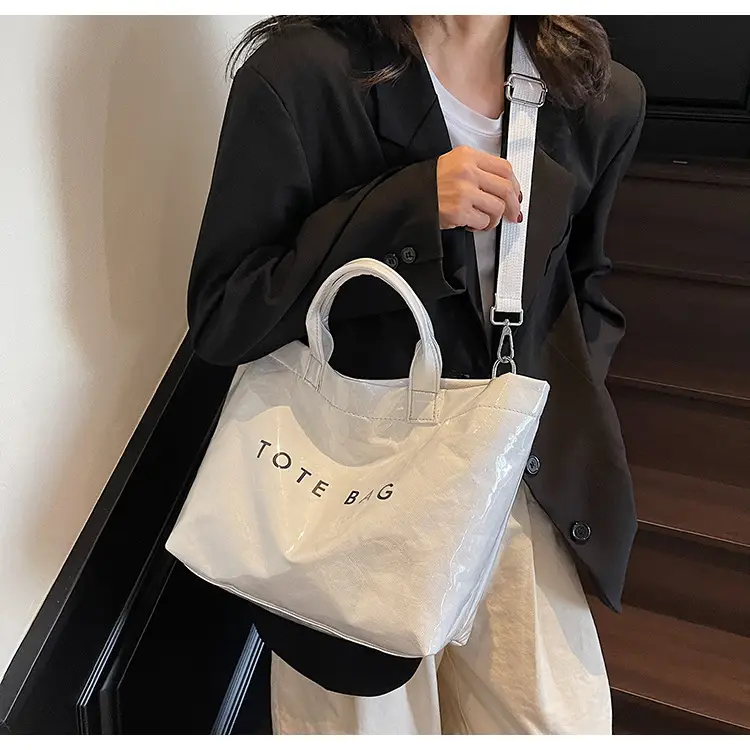 Large Capacity Kraft Paper Jelly Bag Waterproof Tote Bag — feature 31