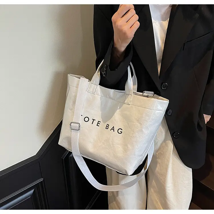 Large Capacity Kraft Paper Jelly Bag Waterproof Tote Bag — feature 32