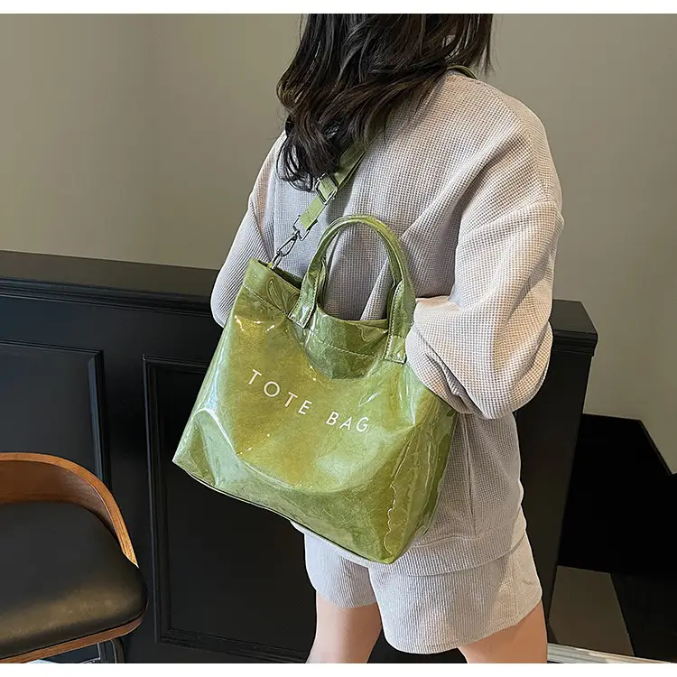 Large Capacity Kraft Paper Jelly Bag Waterproof Tote Bag — feature 33