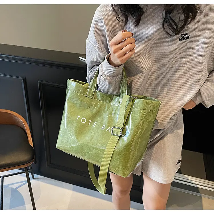 Large Capacity Kraft Paper Jelly Bag Waterproof Tote Bag — feature 34