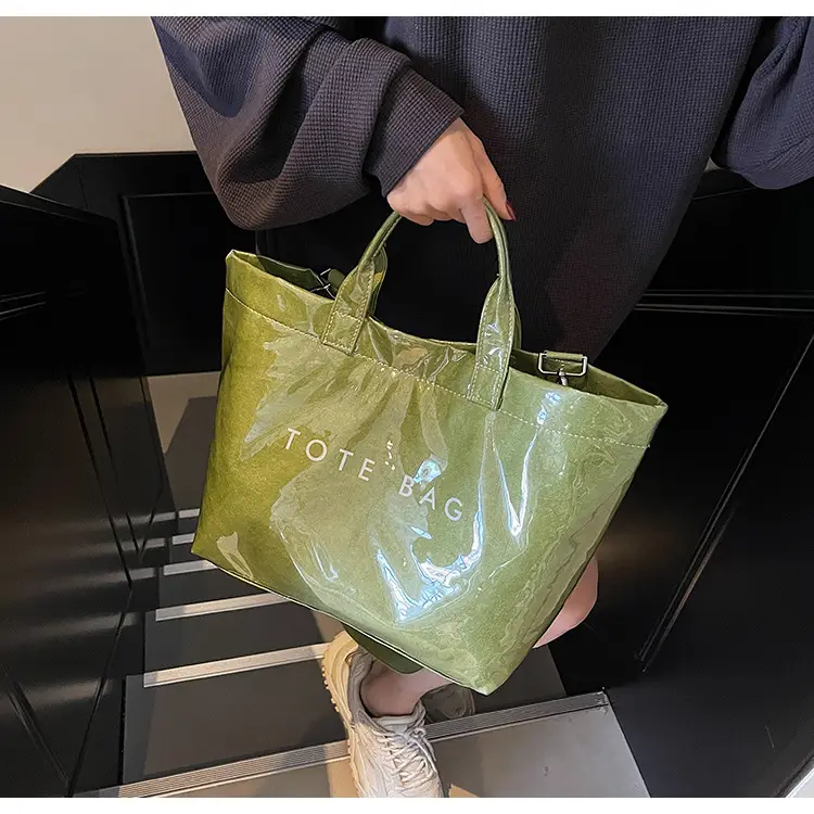 Large Capacity Kraft Paper Jelly Bag Waterproof Tote Bag — feature 42